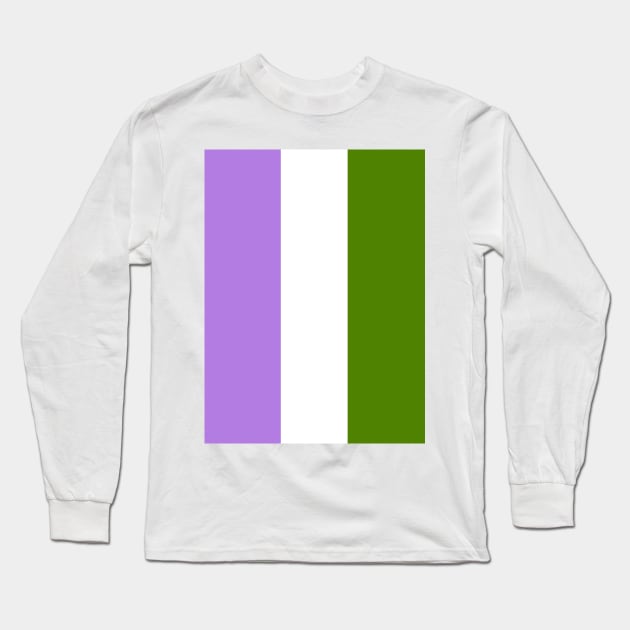 Proud Genderqueer Pride Flag (Proud LGBTQ+ Community Pride Flag) Long Sleeve T-Shirt by Teeworthy Designs